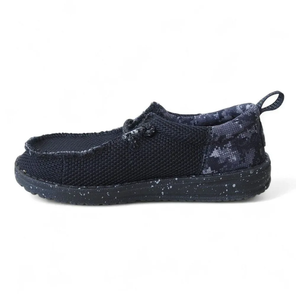 Hey Dude Wally‎ Funk Digi Mesh Casual Shoes Youth 12 Black Geo